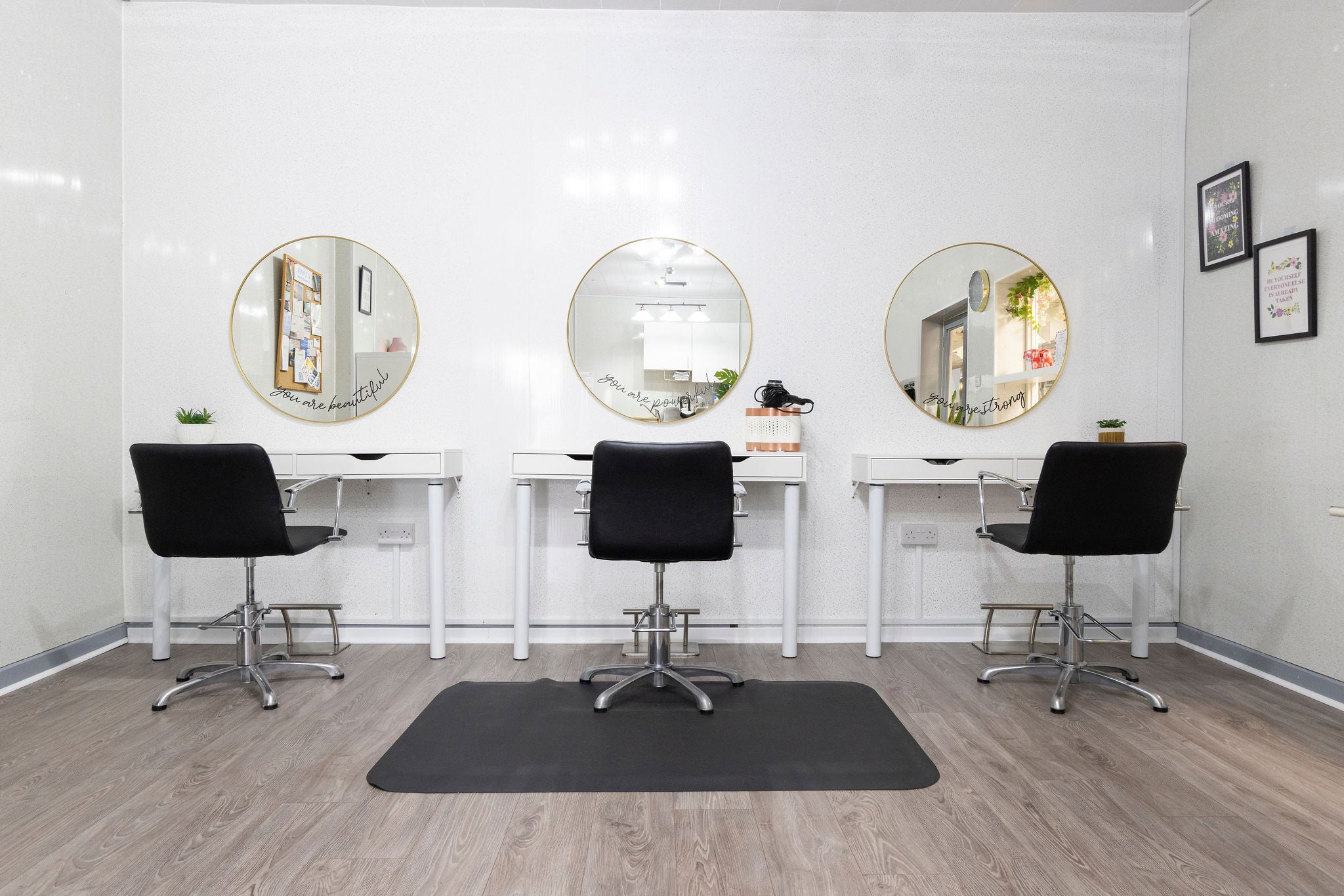 Modern, professional salon setup at C.E Hair in Wittering Walk Perfect for renting a salon space