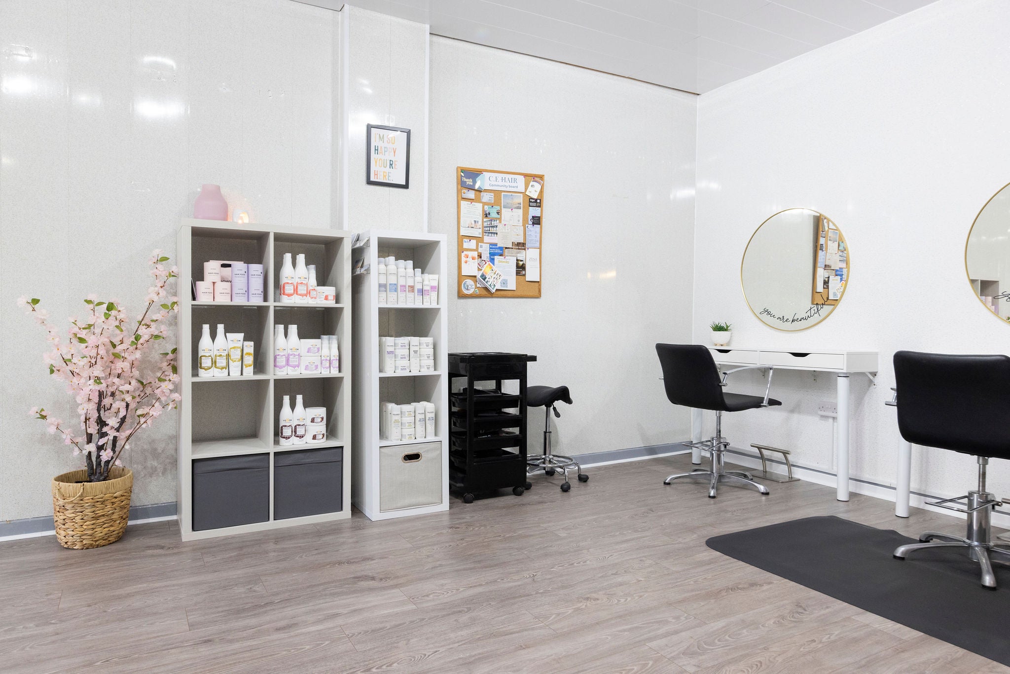 Clean and stylish salon setup ideal for client comfort and creativity